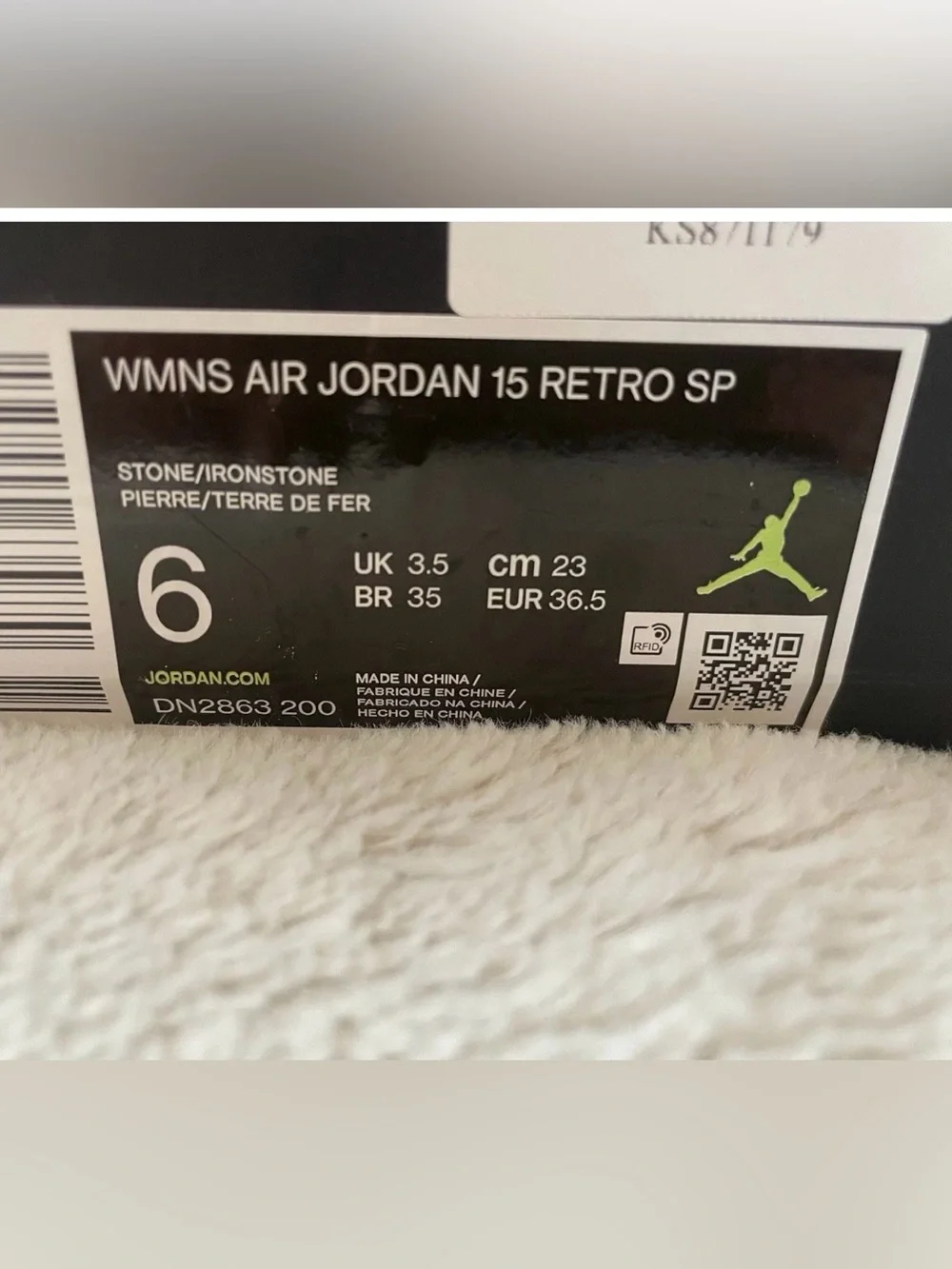 Billie Eilish x Air Jordan 15 Retro SP Beige Tan Sneakers US 6